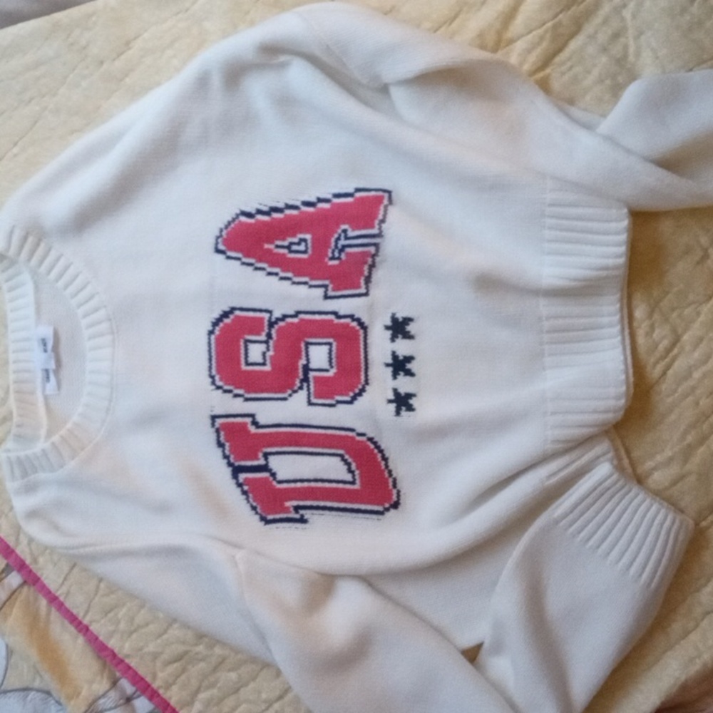 Grayson Threads Cream USA Patriotic Americana Sweater